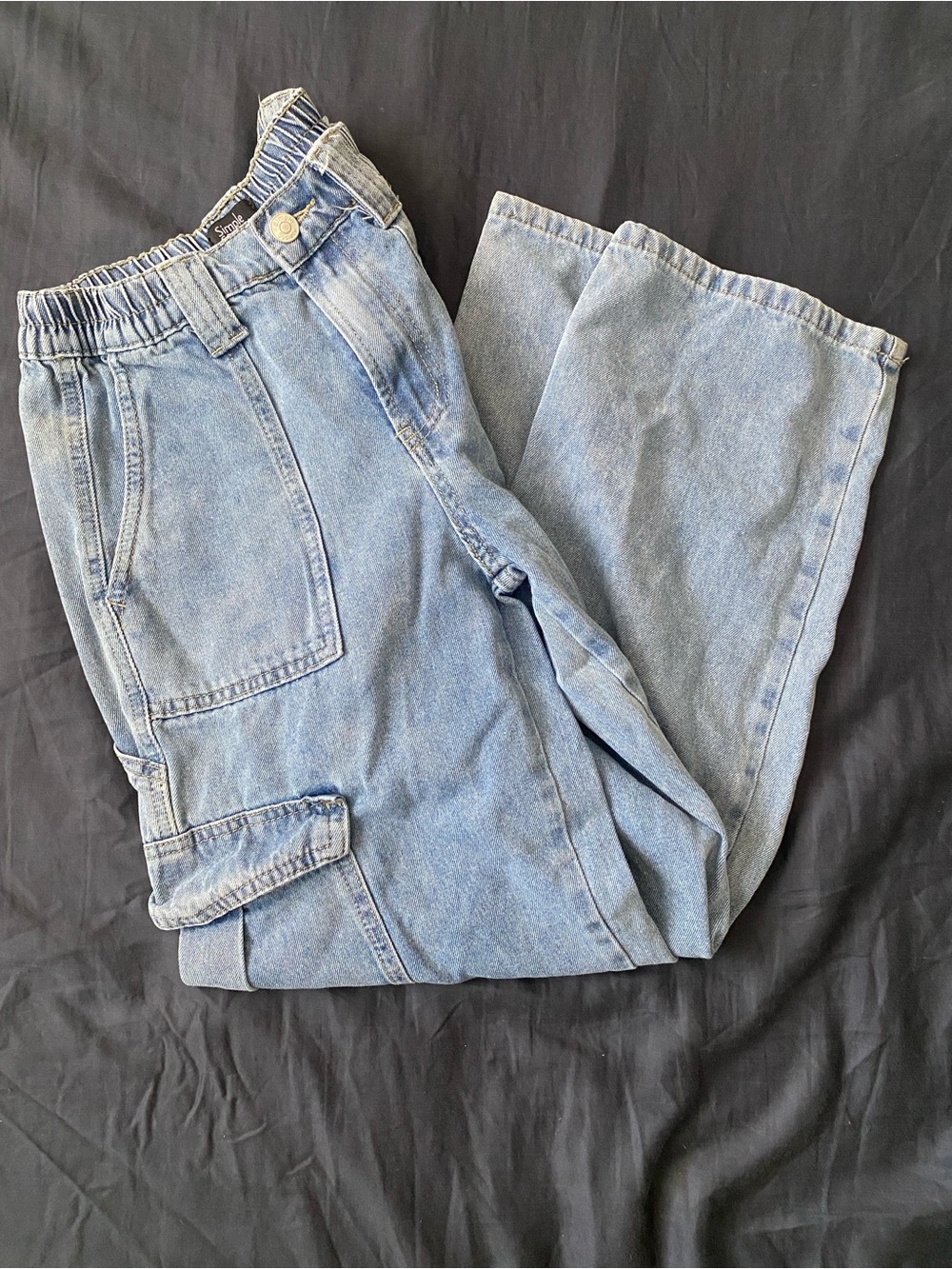 Society Light Blue Relaxed Cargo Jeans